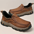 Mark® Mens Slip On Casual Outdoor Leather Walking Hiking Shoes V3688