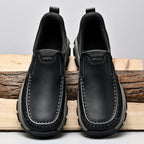 Mark® Mens Slip On Casual Outdoor Leather Walking Hiking Shoes