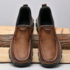 Mark® Mens Slip On Casual Outdoor Leather Walking Hiking Shoes