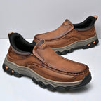 Mark® Mens Slip On Casual Outdoor Leather Walking Hiking Shoes